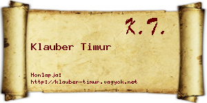 Klauber Timur névjegykártya